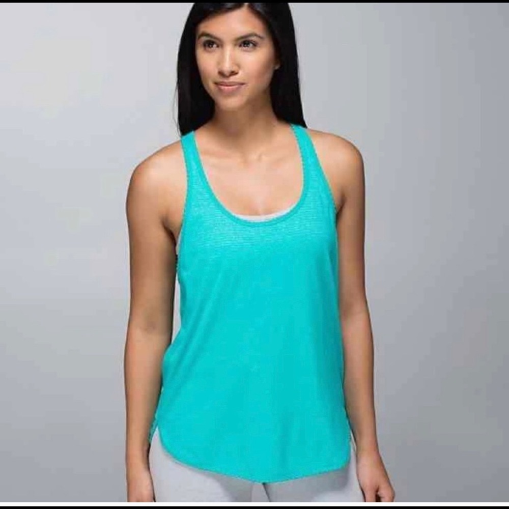 Lululemon 105 F Singlet Tank Blue Tropics Size 8 M